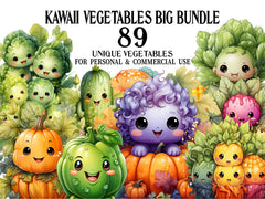 Kawaii Vegetables Clipart - CraftNest
