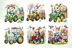 Easter Bunny Tractor Clipart Bundle - CraftNest - Digital Crafting and Art