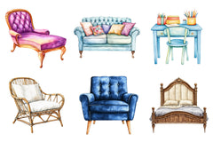 Home Furniture Clipart Bundle - CraftNest - Digital Crafting and Art