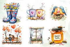 Cozy Romantic Spring Clipart Bundle - CraftNest - Digital Crafting and Art