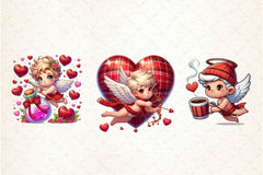 Red Valentine Cupid Clipart Bundle - CraftNest - Digital Crafting and Art