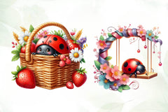 Spring Ladybug Clipart Bundle 1 - CraftNest - Digital Crafting and Art