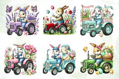Easter Bunny Tractor Clipart Bundle - CraftNest - Digital Crafting and Art