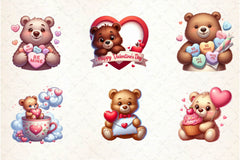 Valentine's Day Teddy Bears Clipart Bundle - CraftNest - Digital Crafting and Art