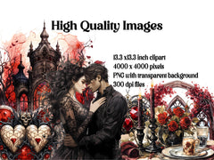 Gothic Valentine Clipart - CraftNest