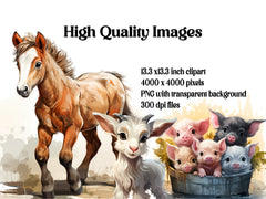Cute Farm Animals Clipart - CraftNest