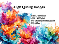 Rainbow Splashes Clipart - CraftNest
