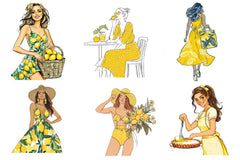 Summer Lemon Woman Clipart Bundle - CraftNest - Digital Crafting and Art