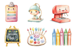 Kawaii School Clipart Bundle - CraftNest - Digital Crafting and Art