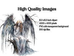 Gothic Angels Clipart - CraftNest