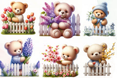 Cute Spring Bear Clipart Bundle - CraftNest - Digital Crafting and Art