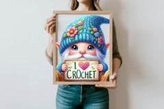 I Love Crochet Gnome Clipart Bundle - CraftNest - Digital Crafting and Art