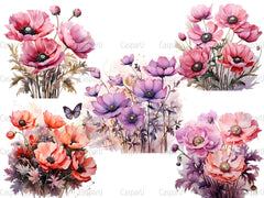 Anemone Afterglow Clipart - CraftNest