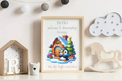 Christmas Funny Penguin House Clipart Bundle - CraftNest - Digital Crafting and Art