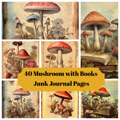 Mushroom Books Junk Journal Pages - CraftNest