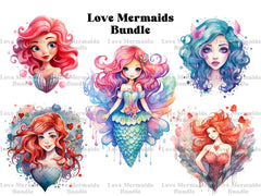 Love Mermaids Clipart - CraftNest