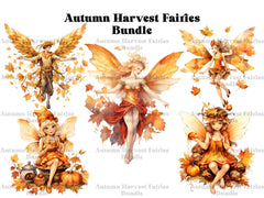 Autumn Harvest Fairies Clipart - CraftNest
