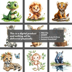 Safari Animals Clipart - CraftNest - Digital Crafting and Art