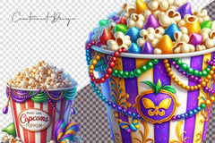 Mardi Gras Popcorn Clipart Bundle - CraftNest - Digital Crafting and Art