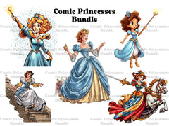 Comic Art Style Princesses Clipart - CraftNest