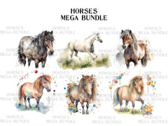 Horses Mega Bundle Clipart - CraftNest