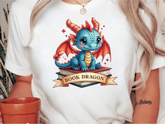 Funny Book Lover Book Reading Dragon Clipart Bundle - CraftNest - Digital Crafting and Art