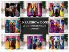 Rainbow Dogs Tumbler Wrap - CraftNest