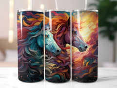Colorful Horses Tumbler Wrap - CraftNest