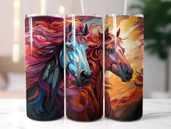 Colorful Horses Tumbler Wrap - CraftNest