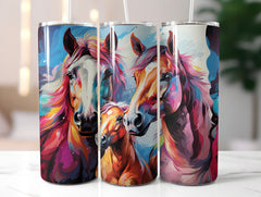 Colorful Horses Tumbler Wrap - CraftNest