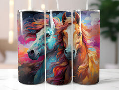 Colorful Horses Tumbler Wrap - CraftNest