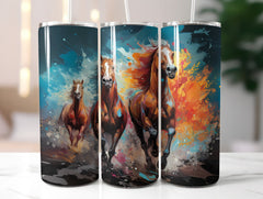 Colorful Horses Tumbler Wrap - CraftNest