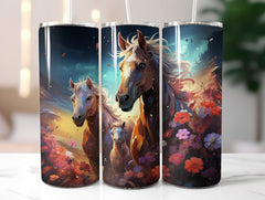 Colorful Horses Tumbler Wrap - CraftNest