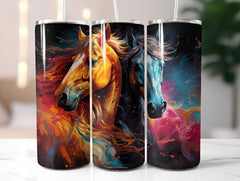 Colorful Horses Tumbler Wrap - CraftNest