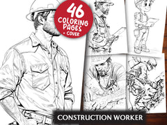 Construction Worker Coloring Books - CraftNest - Digital Crafting and Art