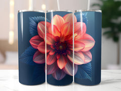 Dahlias Flowers Tumbler Wrap - CraftNest - Digital Crafting and Art
