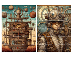 Steampunk Lunar World Junk Journal Pages - CraftNest