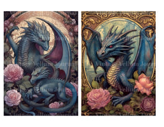 Dark Fantasy Dragons Junk Journal Pages - CraftNest