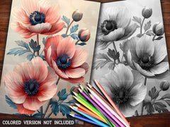 Flower Anemones Coloring Books - CraftNest