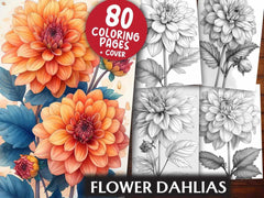 Flower Dahlias Coloring Books - CraftNest