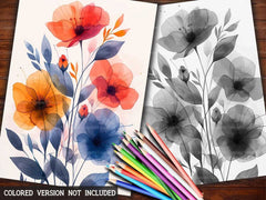 Flower Pastel Coloring Books - CraftNest
