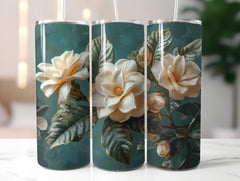 Gardenias Flowers Tumbler Wrap - CraftNest - Digital Crafting and Art