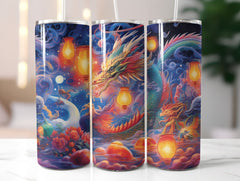 Japanese Art Style Dragons Tumbler Wrap - CraftNest