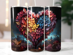 Leaf Pile Hearts Tumbler Wrap - CraftNest