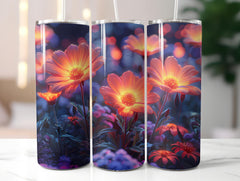 Neon Flowers Tumbler Wrap - CraftNest - Digital Crafting and Art