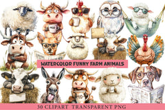 Sarcastic & Funny Farm Animals Clipart Bundle - CraftNest - Digital Crafting and Art
