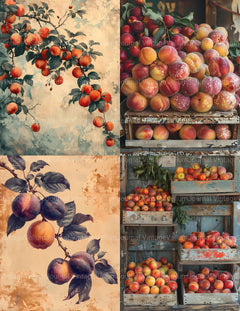 Stone Fruit Junk Journal Pages - CraftNest - Digital Crafting and Art