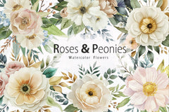 Roses Peonies Clip Art Clipart Bundle - CraftNest - Digital Crafting and Art