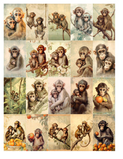 Baby Monkeys Junk Journal Pages - CraftNest