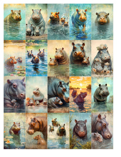 Baby Hippos Junk Journal Pages - CraftNest